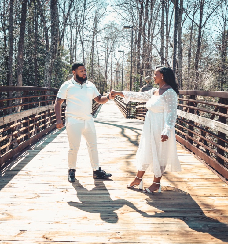 Dancing on the boardwalk bridge