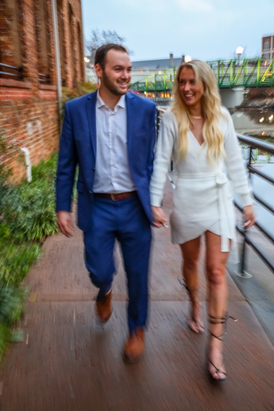 Walking off together, engaged